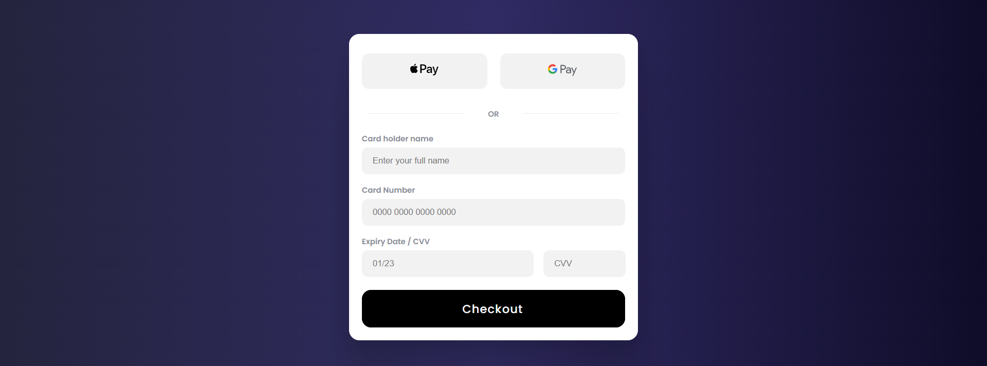 A Checkout Page Design