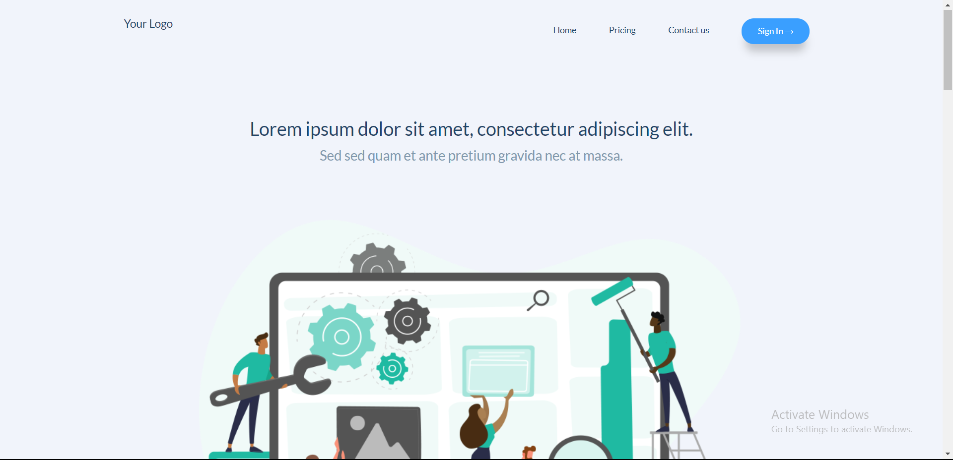 A Free HTML Landing Page