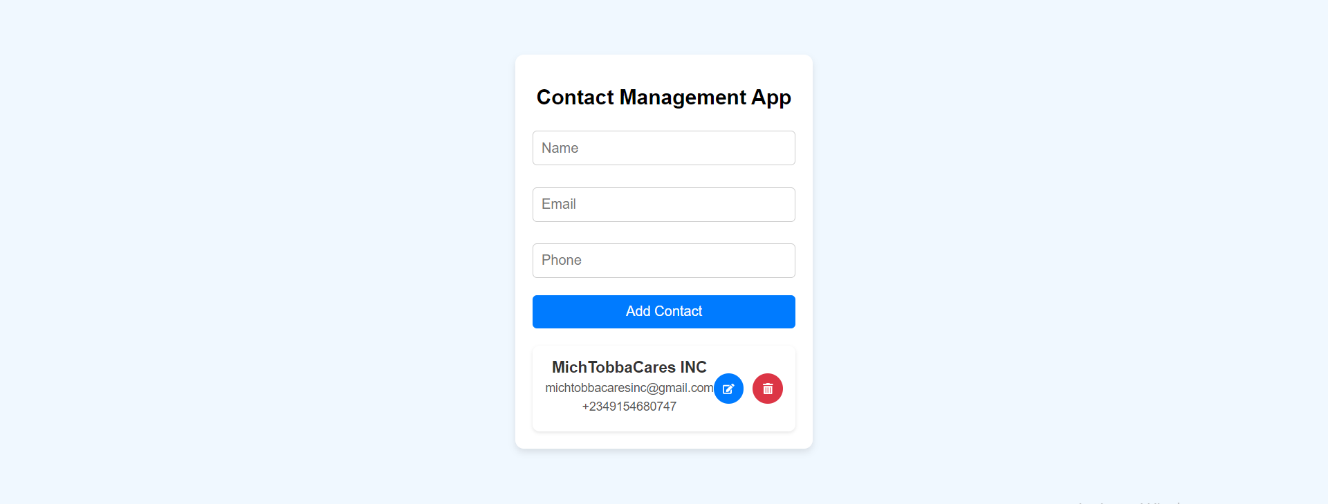 A Contact Management App