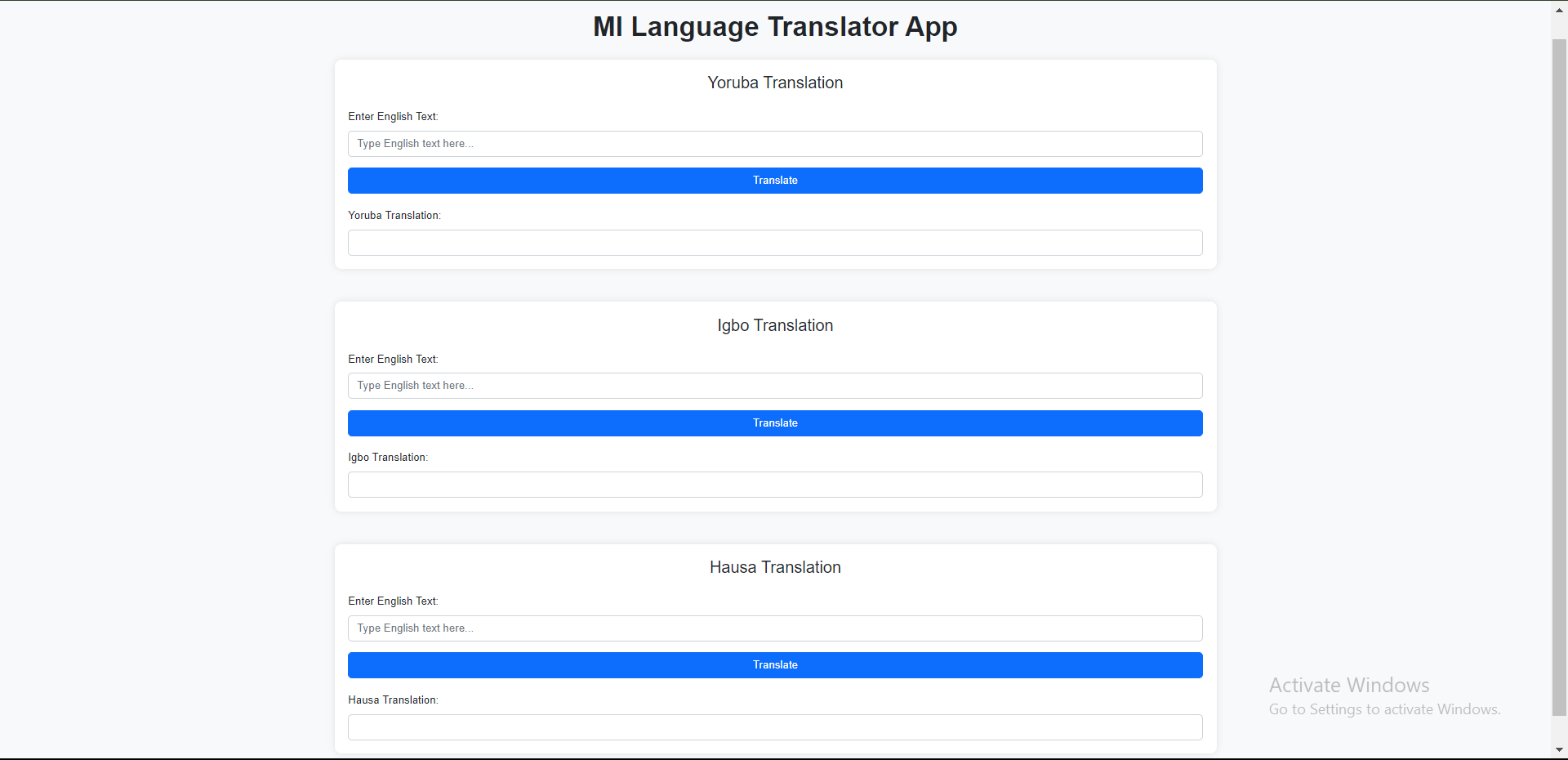 A Language Translator App